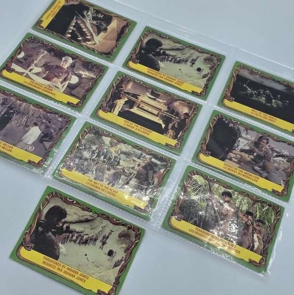 Vintage 1981 TOPPS Raiders Of The Lost Ark Indiana Jones Trading Cards Set Of 10 - Picture 2 of 5